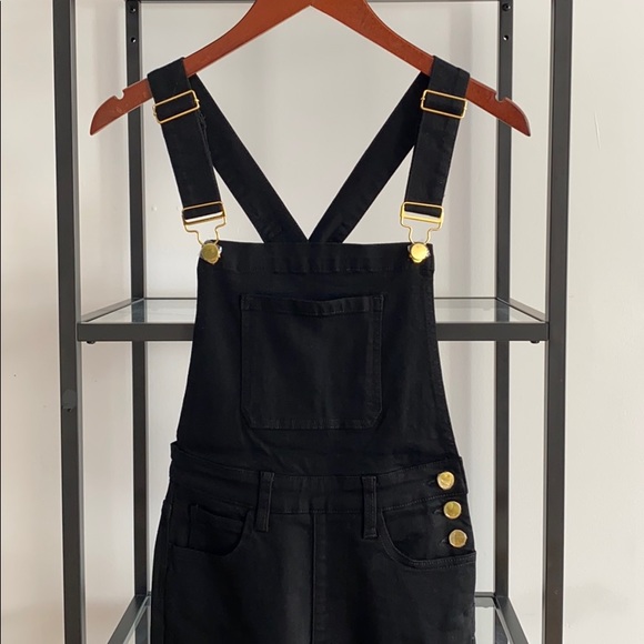 WeWoreWhat Black High Rise Skinny Stretch Overalls - Picture 4 of 8